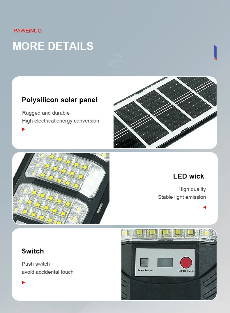 Reflector Solar LED con Sensor de Movimiento para Jardín, Impermeable IP65