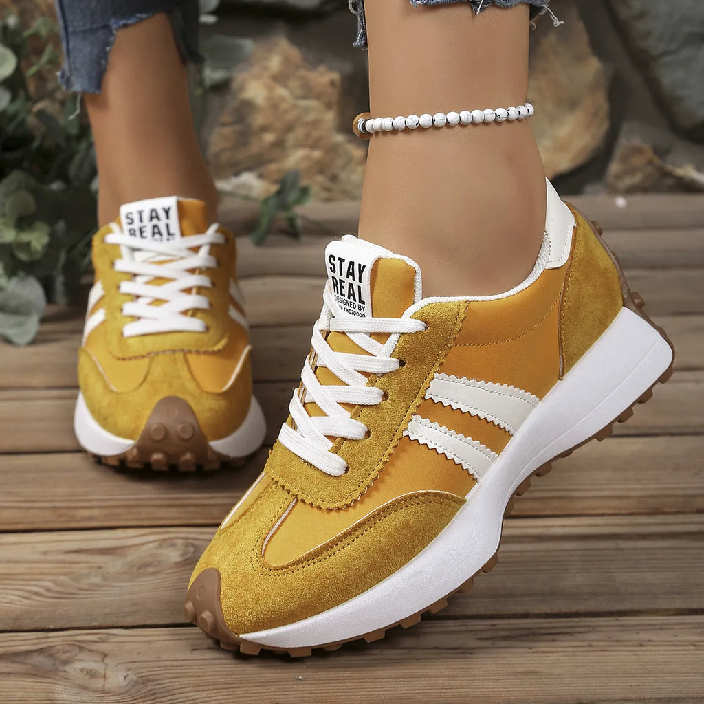 Nuevo 2025 zapatillas gruesas para mujer, zapatillas informales con plataforma a la moda, zapatillas ligeras de fondo suave para correr, zapatillas de deporte de malla de verano