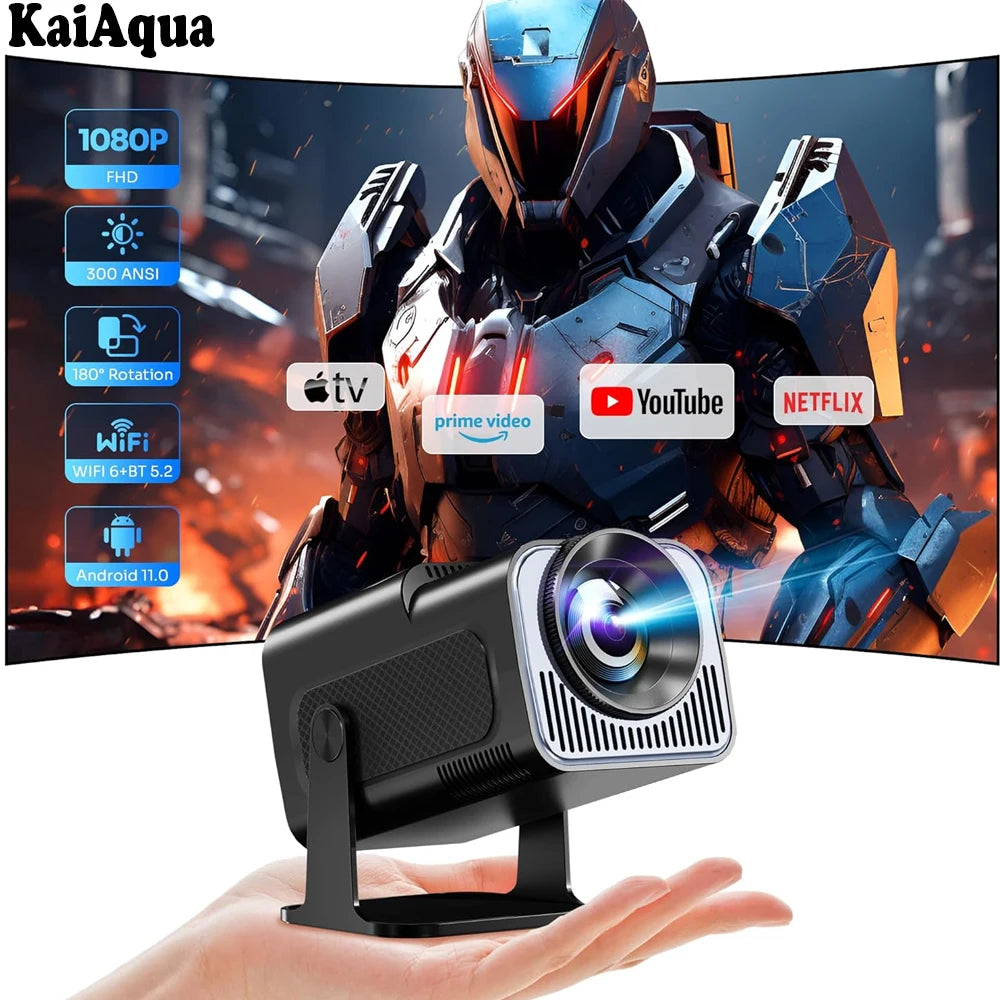 2025 4K Android 11 Proyector Nativo 1080P 390ANSI HY320 Dual Wifi6 BT5.0 1920*1080P Cine Proyector portátil actualizado HY300