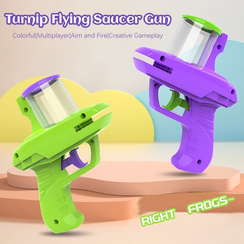 Pistola voladora de tiro para niños, juguete de seguridad EVA, espuma suave, disco lanzador, juegos de interacción entre padres e hijos al aire libre