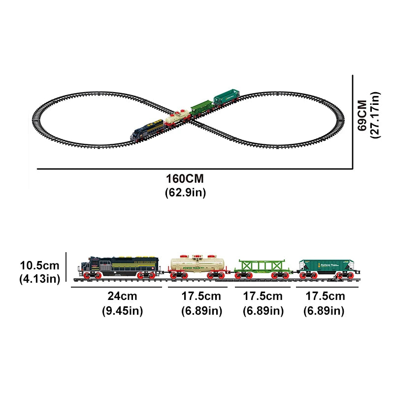Tren Eléctrico de Juguete Vintage con Luces LED y Sonido para Niños