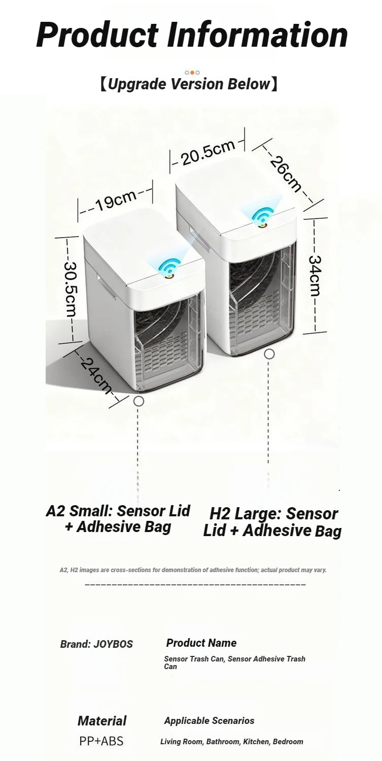 Papelera inteligente Joybos con sensor de movimiento y tapa automática, 12 L