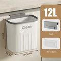 Cubo de compost para cocina con montaje bajo fregadero o en pared, con tapa