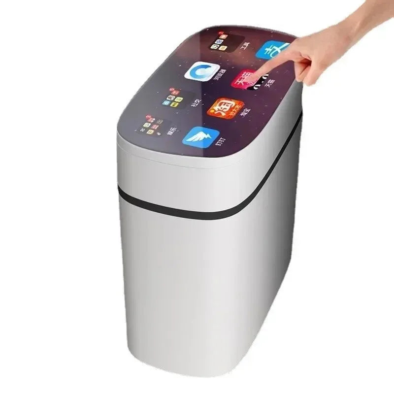 Bote de basura de inducción inteligente, sala de estar automática para el hogar, baño, nueva versión eléctrica, funda para cinturón de costura
