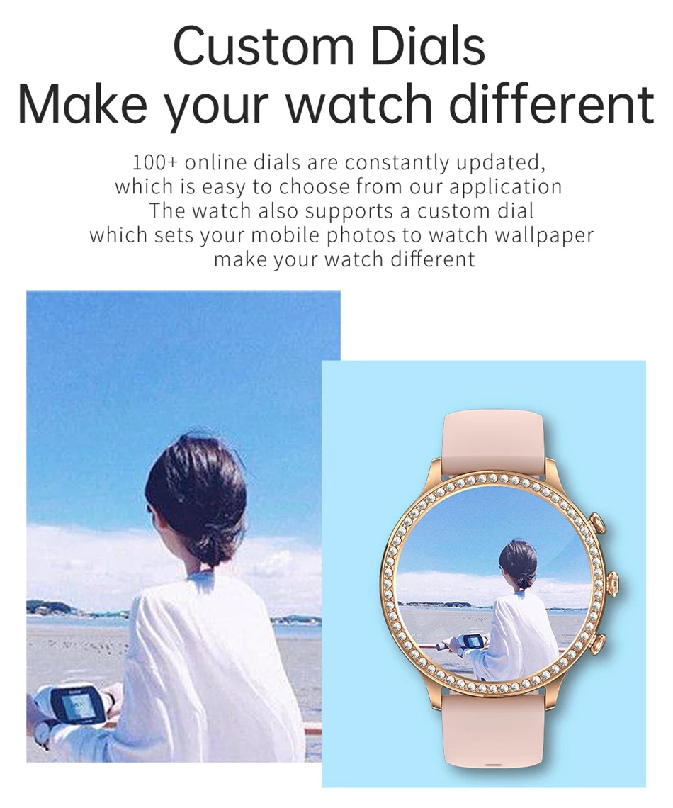 Reloj Inteligente para Mujer con Monitor Cardíaco Bluetooth