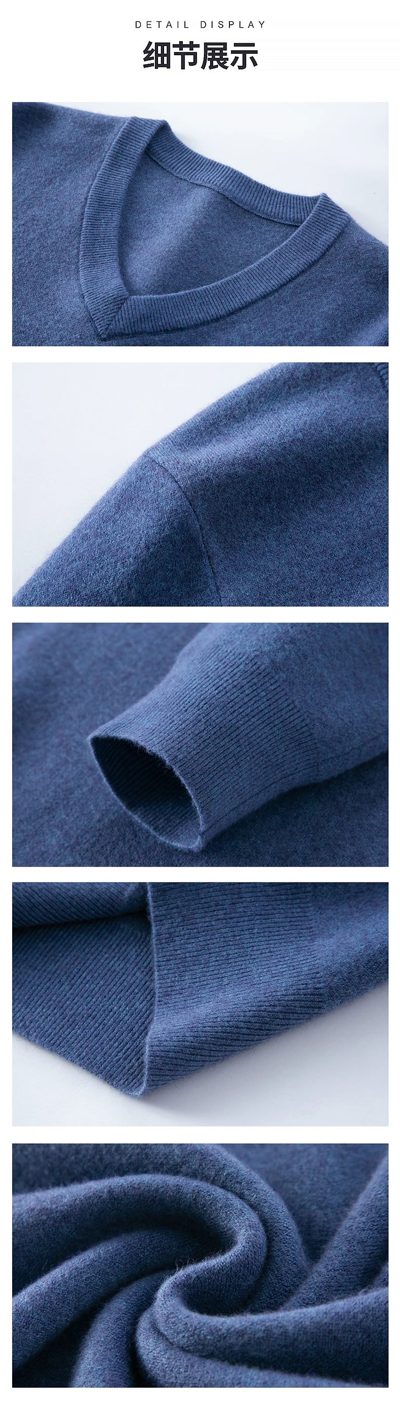 Suéter de Punto Grueso Antipilling para Hombre - Cuello en V