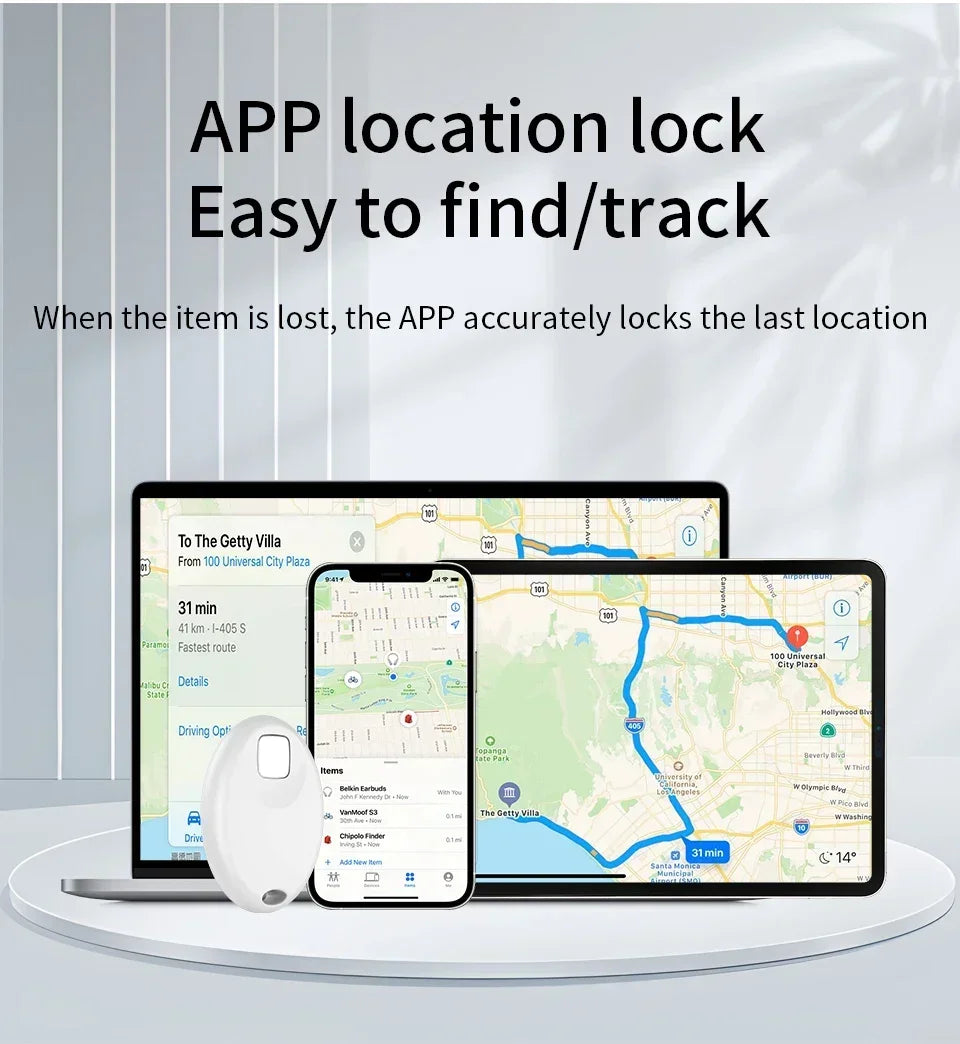Mini Rastreador GPS Inteligente con Bluetooth, Dispositivo Antipérdida para Mascotas, Compatible con la Aplicación Find My de iOS, Localizador de Llaves, Maletas, Niños, Perros y Gatos