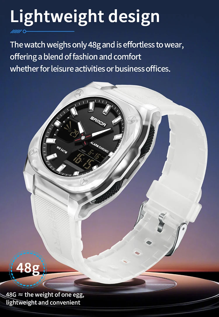 Reloj Digital Deportivo SANDA 6268 para Hombre Impermeable Multifunción