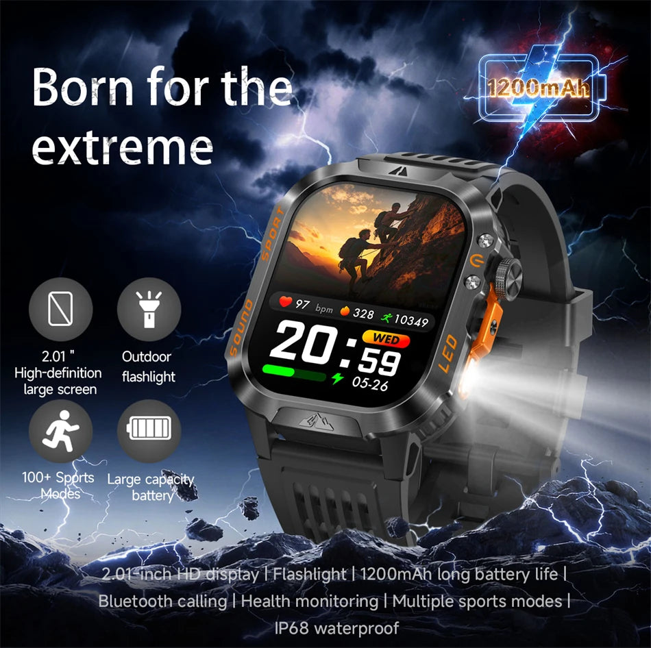 Reloj Inteligente Militar con Batería de 1200mAh