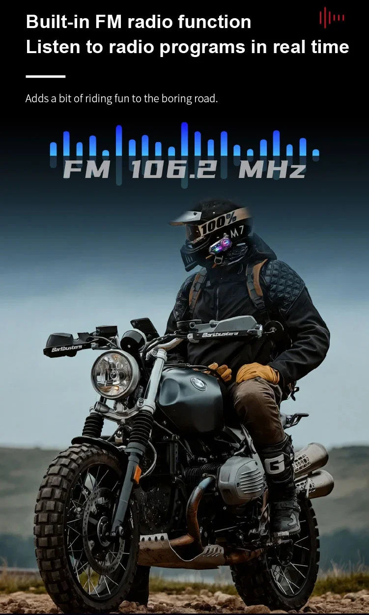 Auriculares Bluetooth para Casco de Motocicleta X3 Pro, Intercomunicador para 2 Motociclistas, 1000M, BT6.0, IPX6, Resistente al Agua, Asistente de Voz, Reducción de Ruido, Radio FM