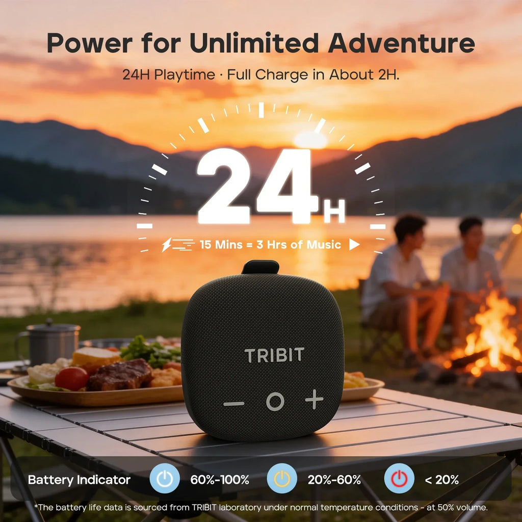 Altavoz Inalámbrico Tribit StormBox Micro 3, Sonido XBass de 13W, BT 6.0, 24H de Reproducción, IP68, TWS, Correa y Soporte Magnético para Bicicleta/Aire Libre