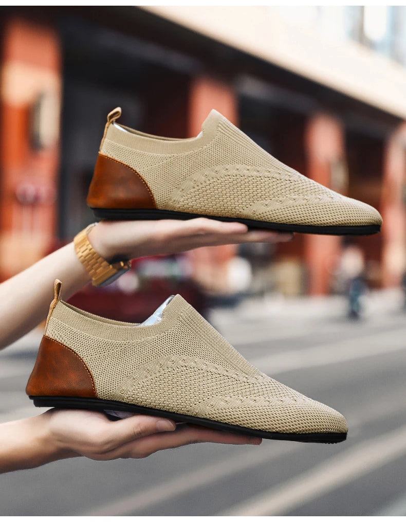 Mocasines YRZL, mocasines suaves para conducir, zapatos planos de alta calidad para caminar para hombre, mocasines informales de malla transpirable, zapatos sin cordones para hombre