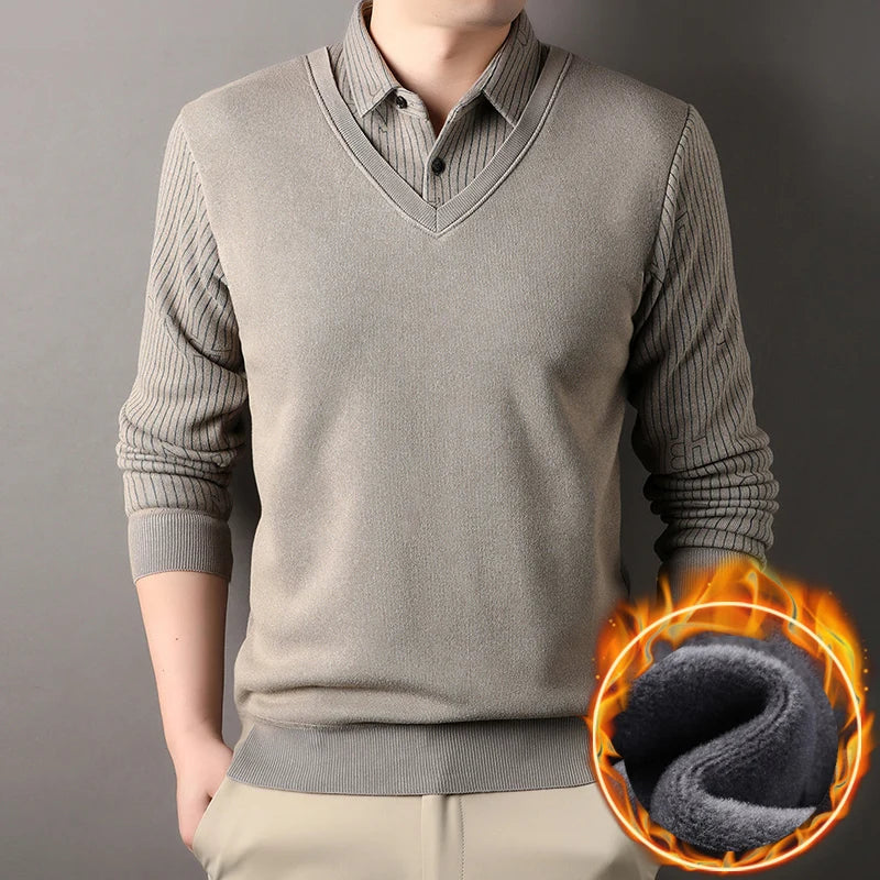 Suéter de Punto a Cuadros para Hombre | Cuello Cuadrado