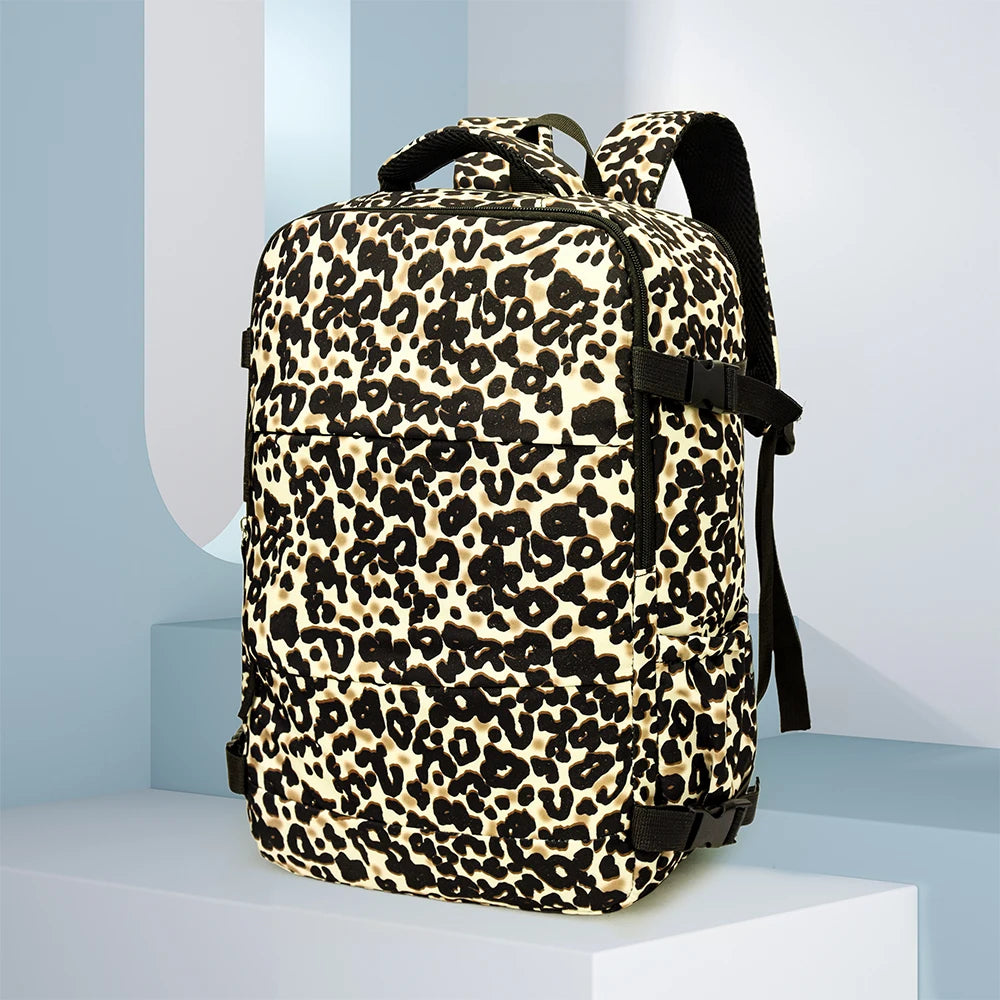 Mochila de Viaje con Estampado de Leopardo de Gran Capacidad