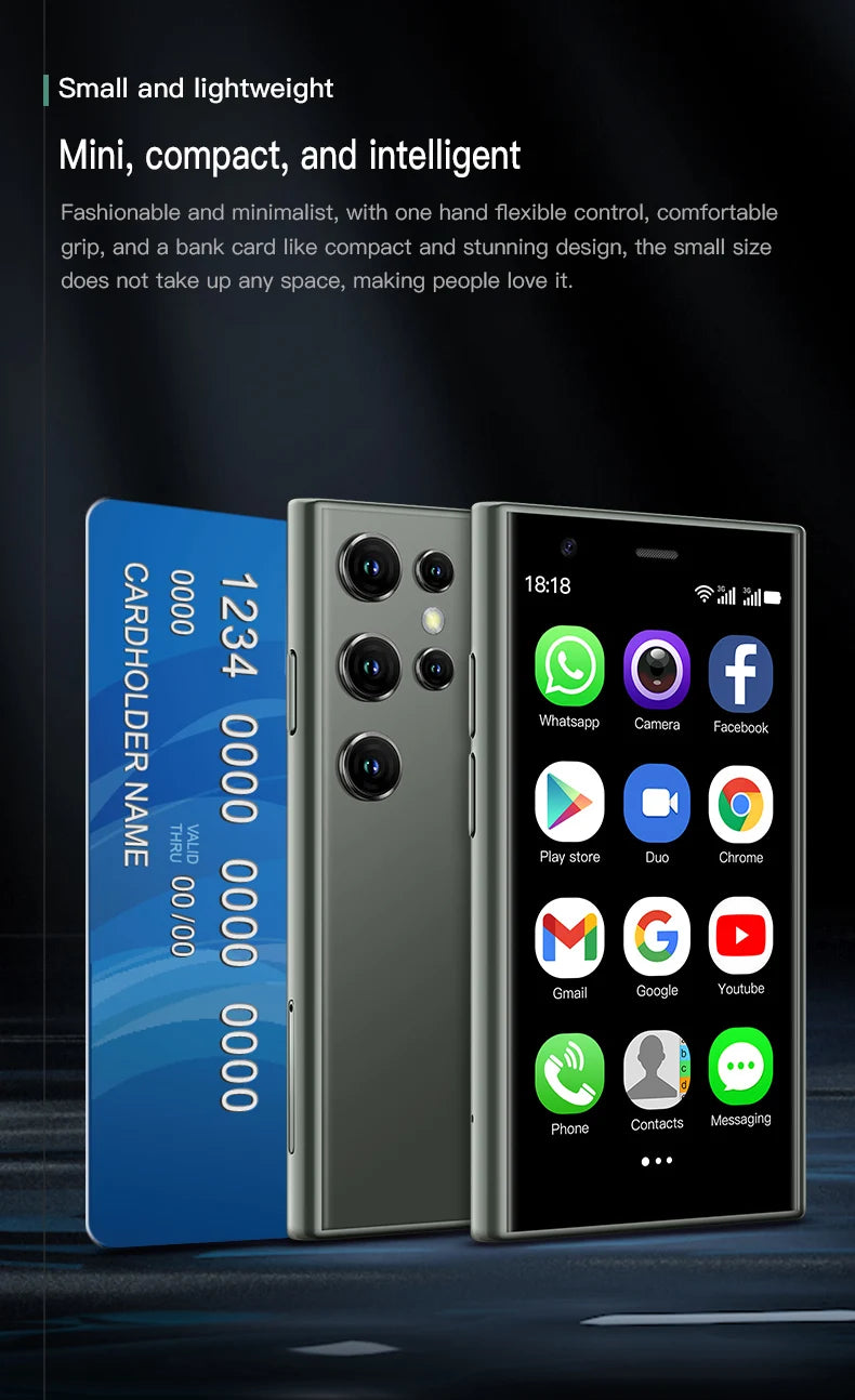 Teléfonos Inteligentes SOYES S23 Pro y Mini 24, Android 8.1, Doble SIM, Pantalla HD de 3.0'', Batería de 1000 mAh, WIFI, Bluetooth, 3G, Teléfono Móvil Pequeño