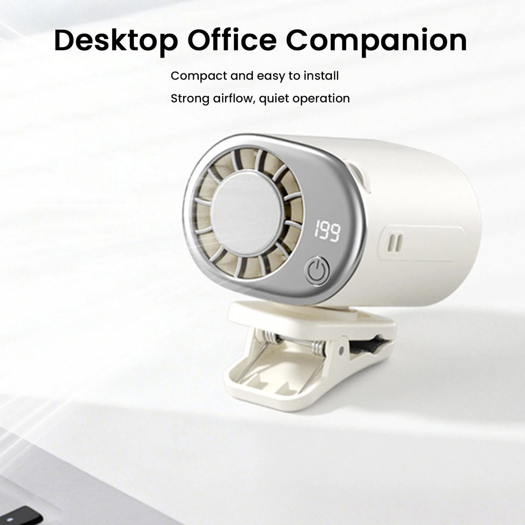 Ventilador de Cuello Colgante con Pantalla LED Recargable