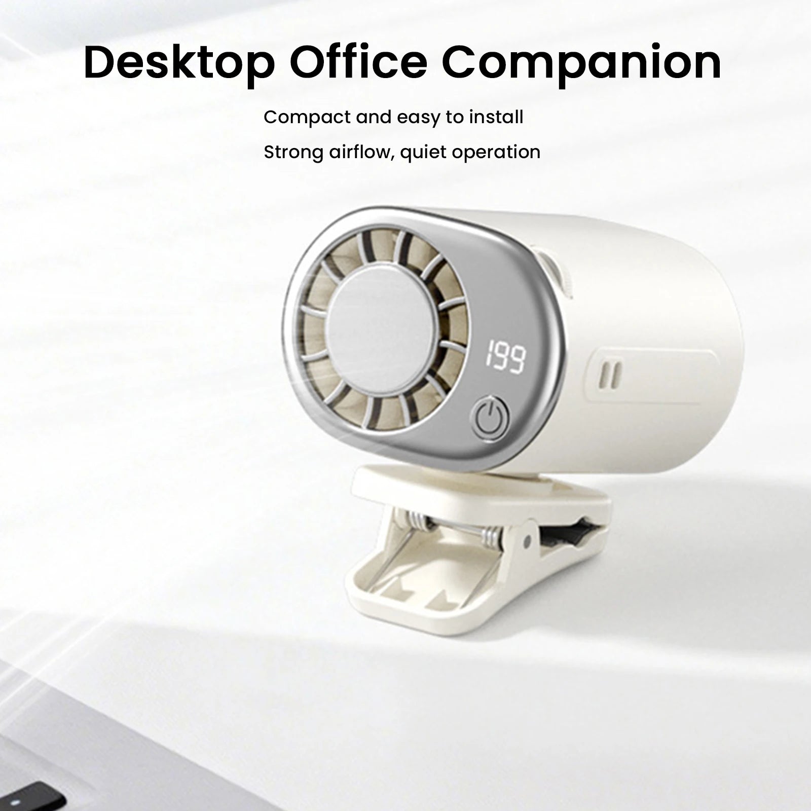 Ventilador de Cuello Colgante con Pantalla LED Recargable