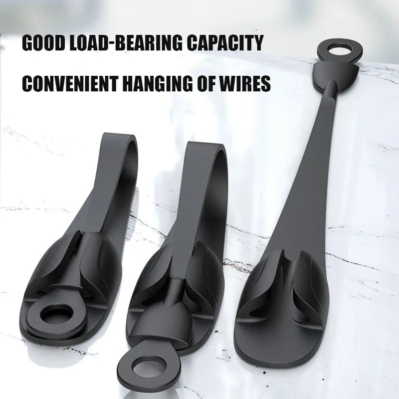 3 clips para cables elegantes: organizador sin esfuerzo para cables sin enredos, seguros y adhesivos - perfectos para uso en el hogar y la oficina