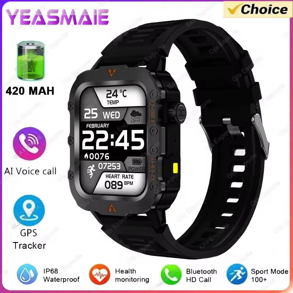 2025 nuevo reloj inteligente para hombres militar al aire libre GPS relojes deportivos ritmo cardíaco sueño impermeable reloj inteligente IOS Android
