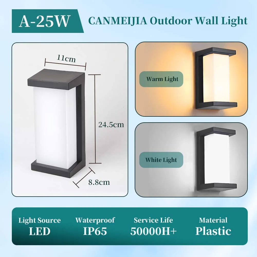 Aplique de Pared LED Moderno Negro IP65 25W para Interior