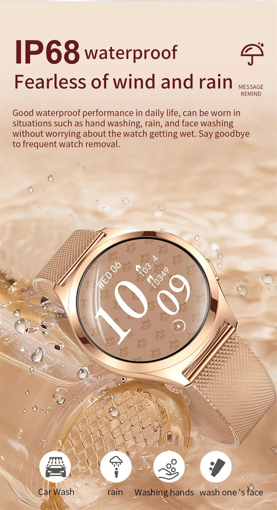 Reloj Inteligente LIGE AMOLED para Mujer Bluetooth