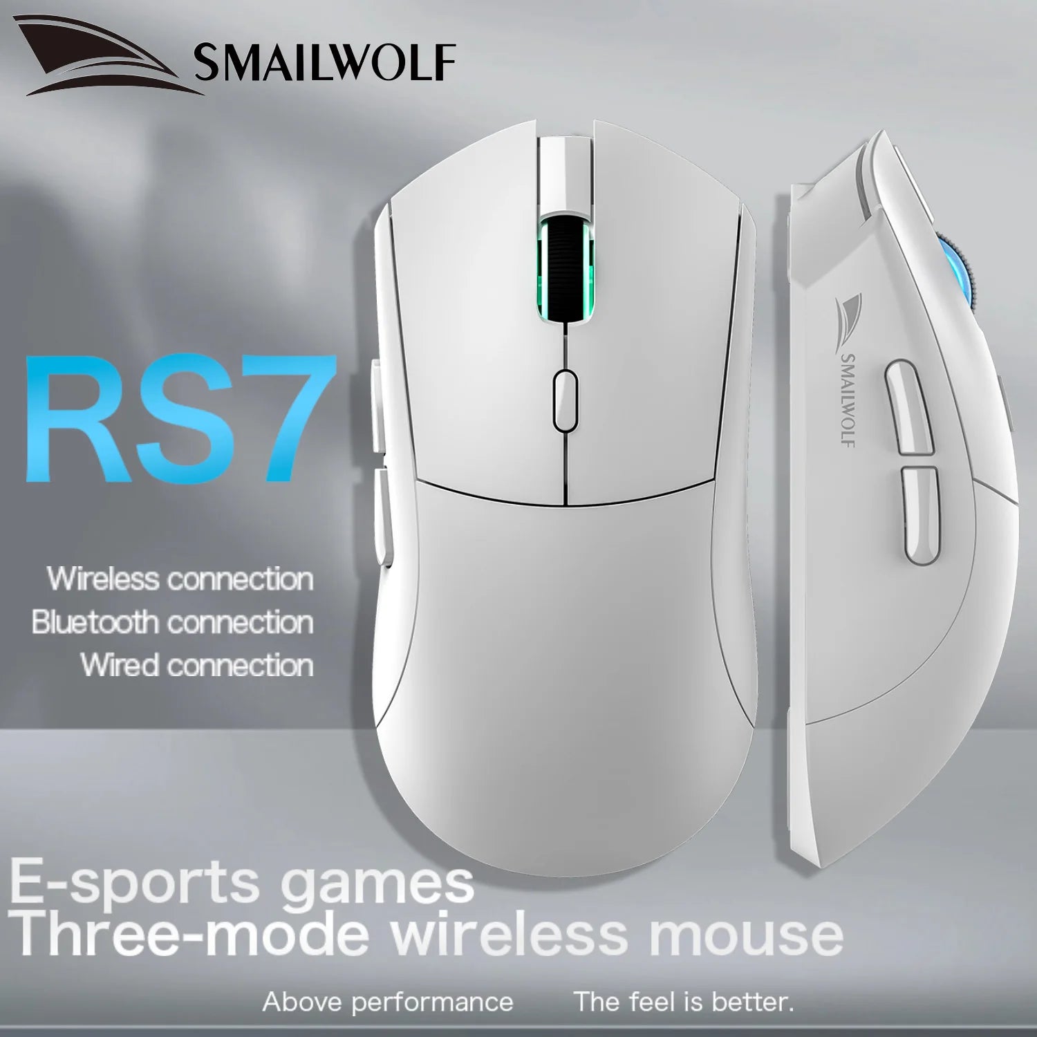 SMAILWOLF RS7 Bluetooth ratón inalámbrico para juegos PAW3311 controlador macro ordenador portátil ordenador de escritorio juego de oficina 20000dpi