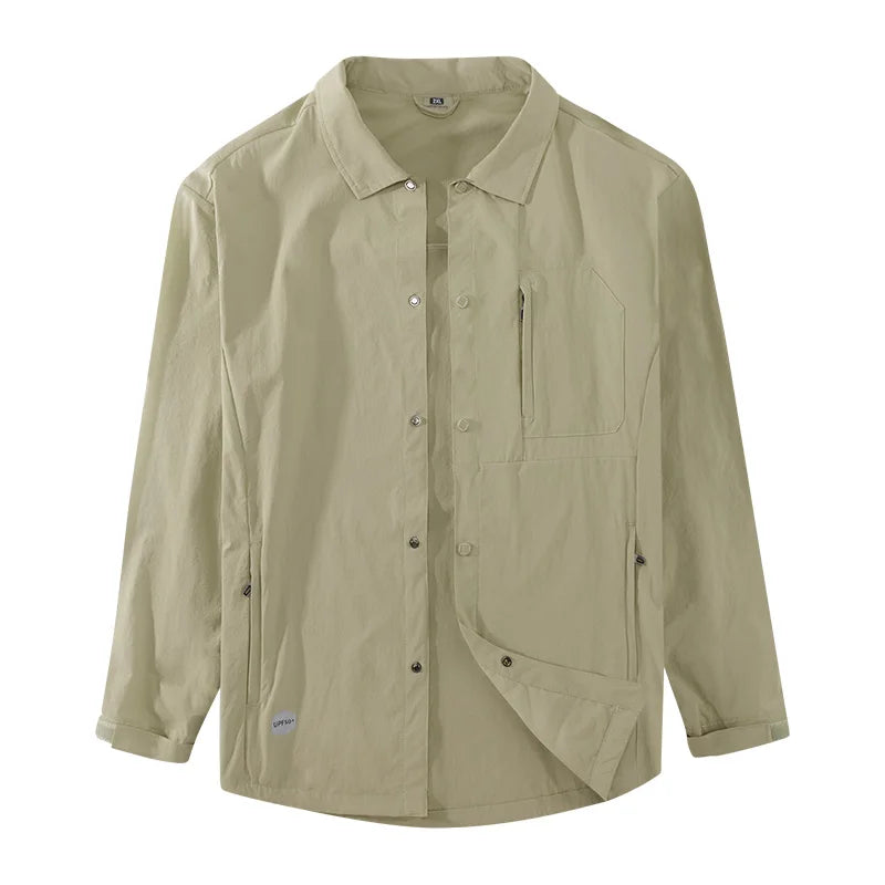 Camisa Táctica Ligera de Secado Rápido para Hombre, Manga Larga