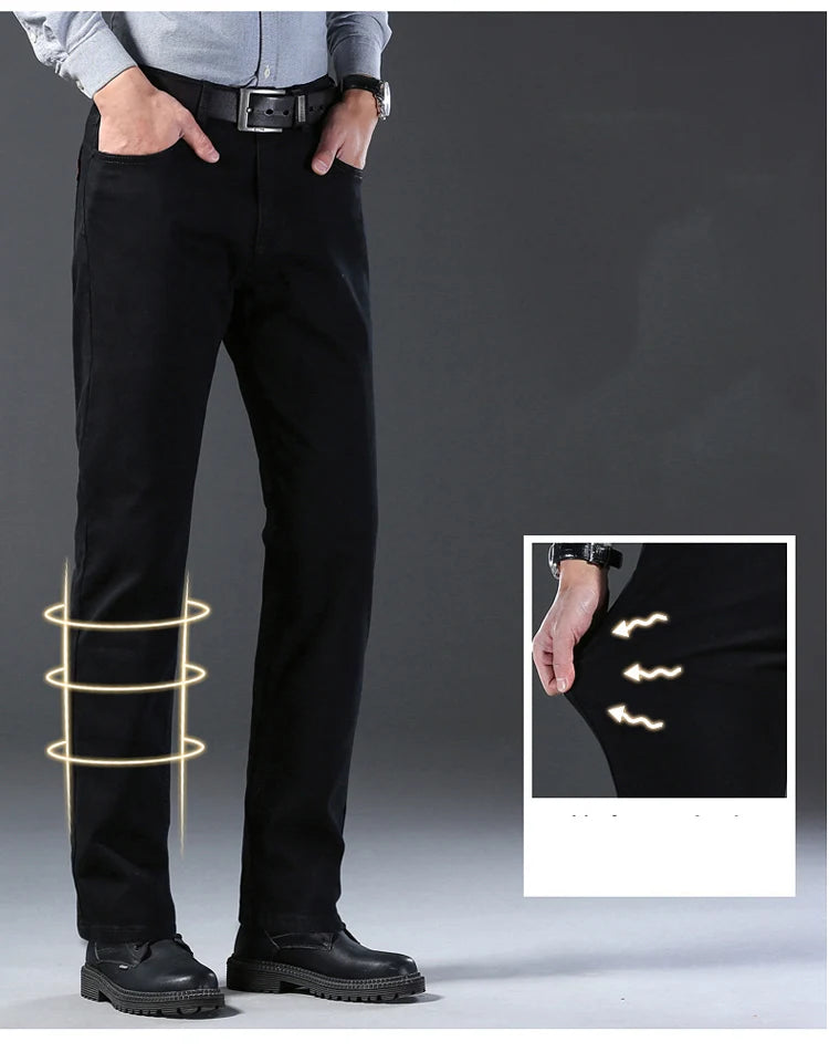 Pantalones Vaqueros Coreanos para Hombre, Elásticos, Ajuste Regular