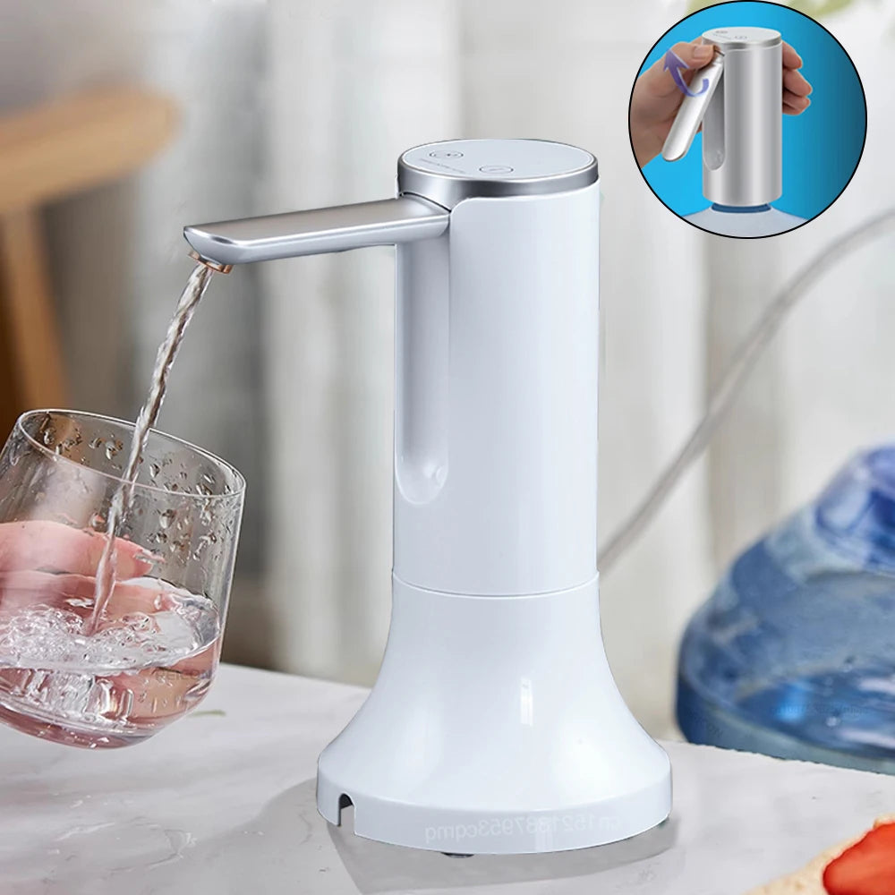 Bomba dispensadora de agua eléctrica para garrafón de 19 litros, recargable USB