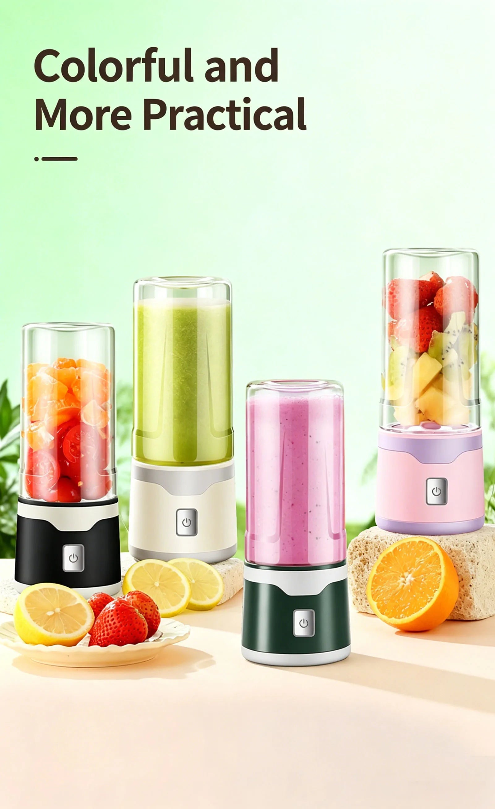Licuadora Portátil USB con 18 Cuchillas Recargable