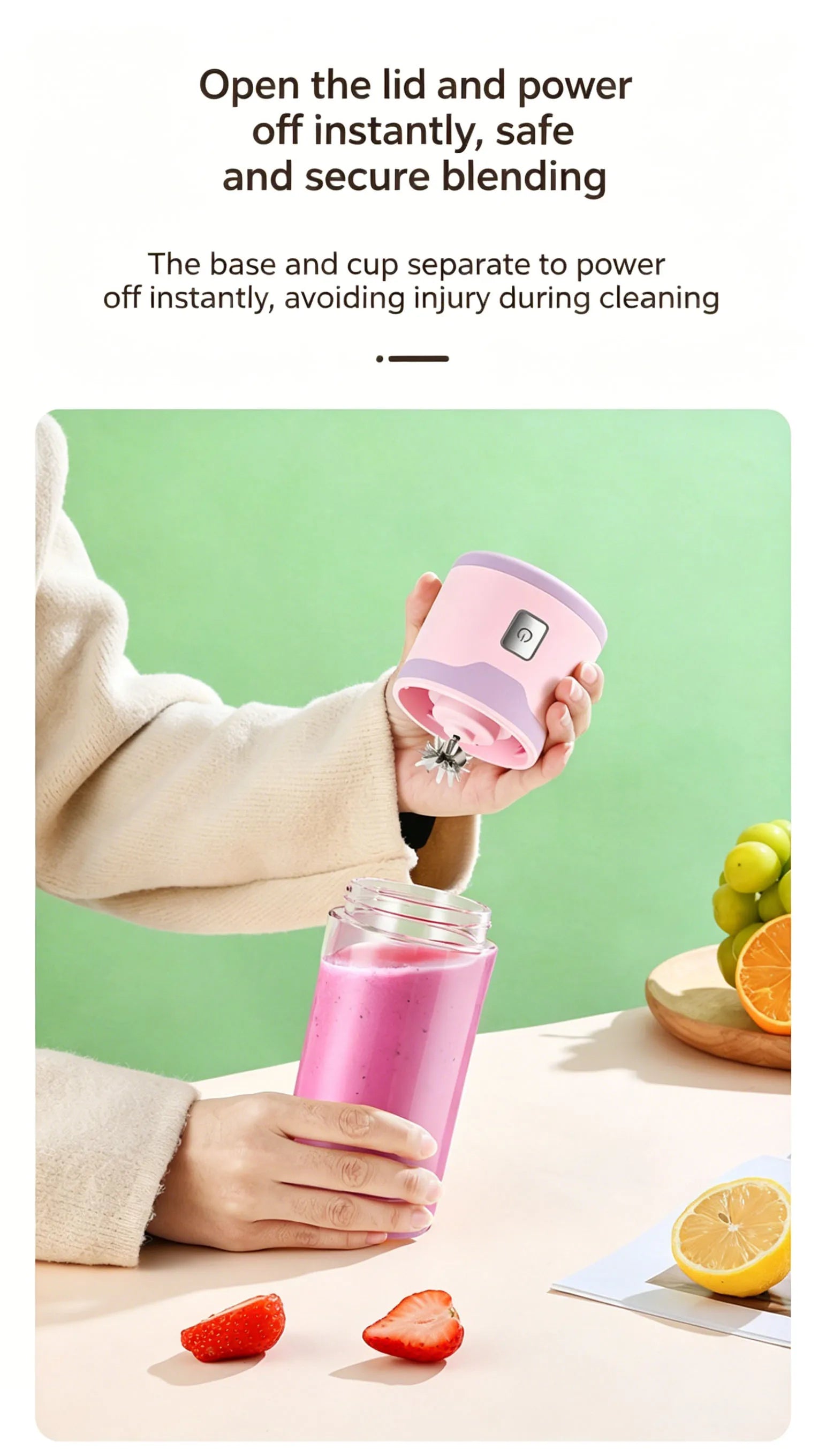 Licuadora Portátil USB con 18 Cuchillas Recargable