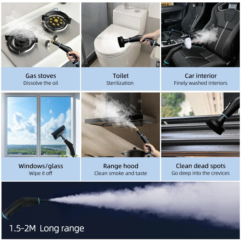 Limpiador a Vapor Portátil 2500W Alta Temperatura