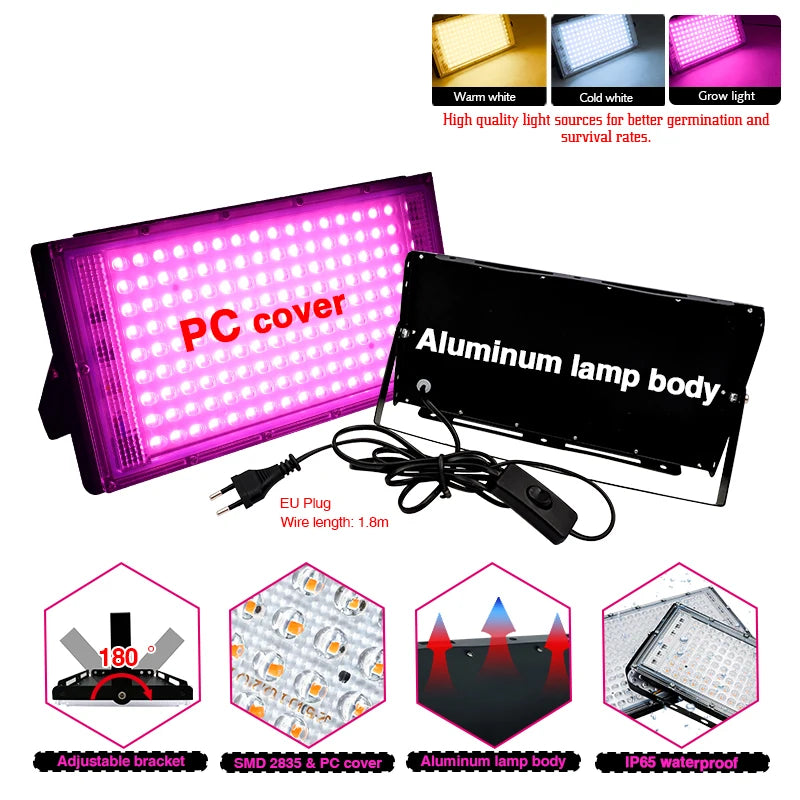 Reflector LED 50W 100W IP65 Impermeable para Interior y Exterior