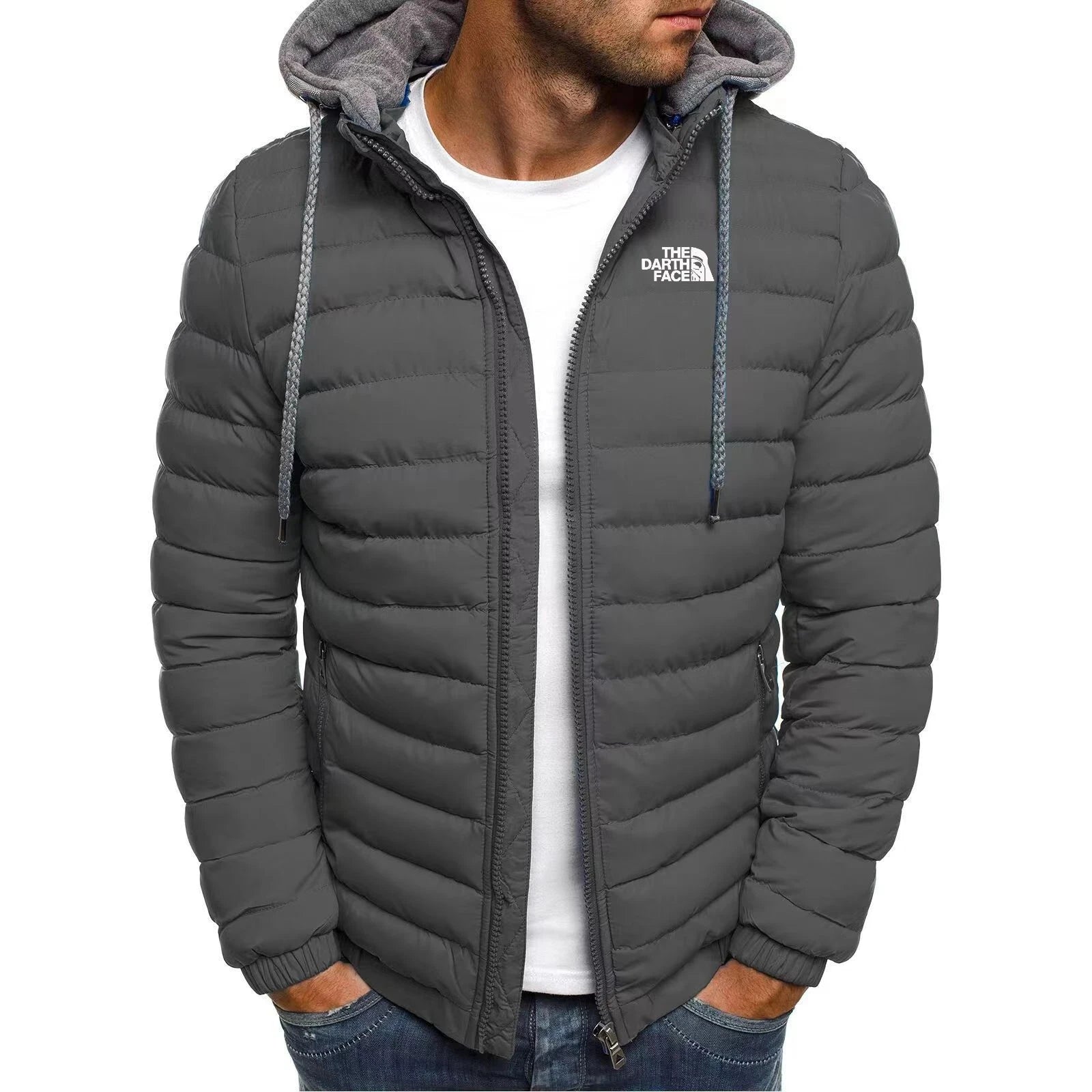 Chaqueta con Capucha para Hombre – Abrigo Ajustado con Cremallera