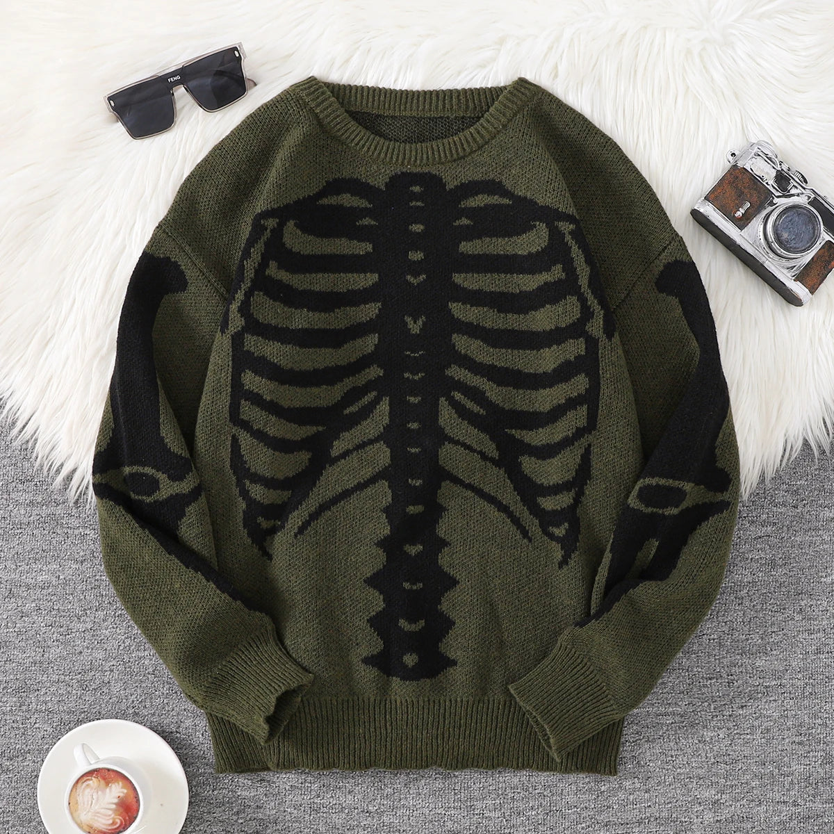 Nuevo Popular Otoño e Invierno Backbone Jacquard patrón pulóver suéter Casual cuello redondo tejido jersey de los hombres