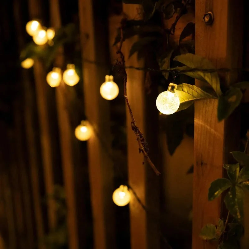 Cadena de Luces Solar LED Bola de Cristal 200 LEDs para Jardín