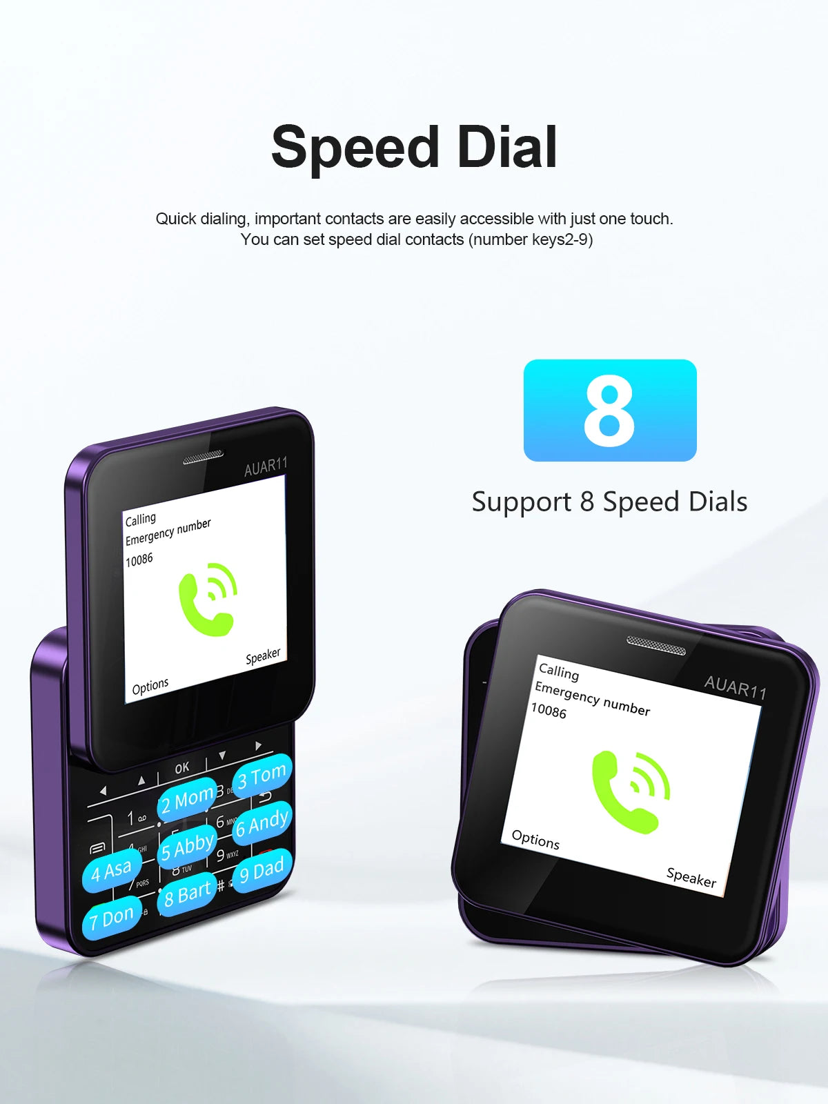 Teléfono SERVO AUAR11 Dual SIM 2G GSM Pantalla Giratoria 2.4"
