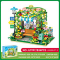 JJ9197 Bloques de Construcción de Parada de Autobús con Escena Urbana, Modelo MOC DIY, Decoración de Escritorio, Regalo Coleccionable para Adultos, Cumpleaños, Festividades
