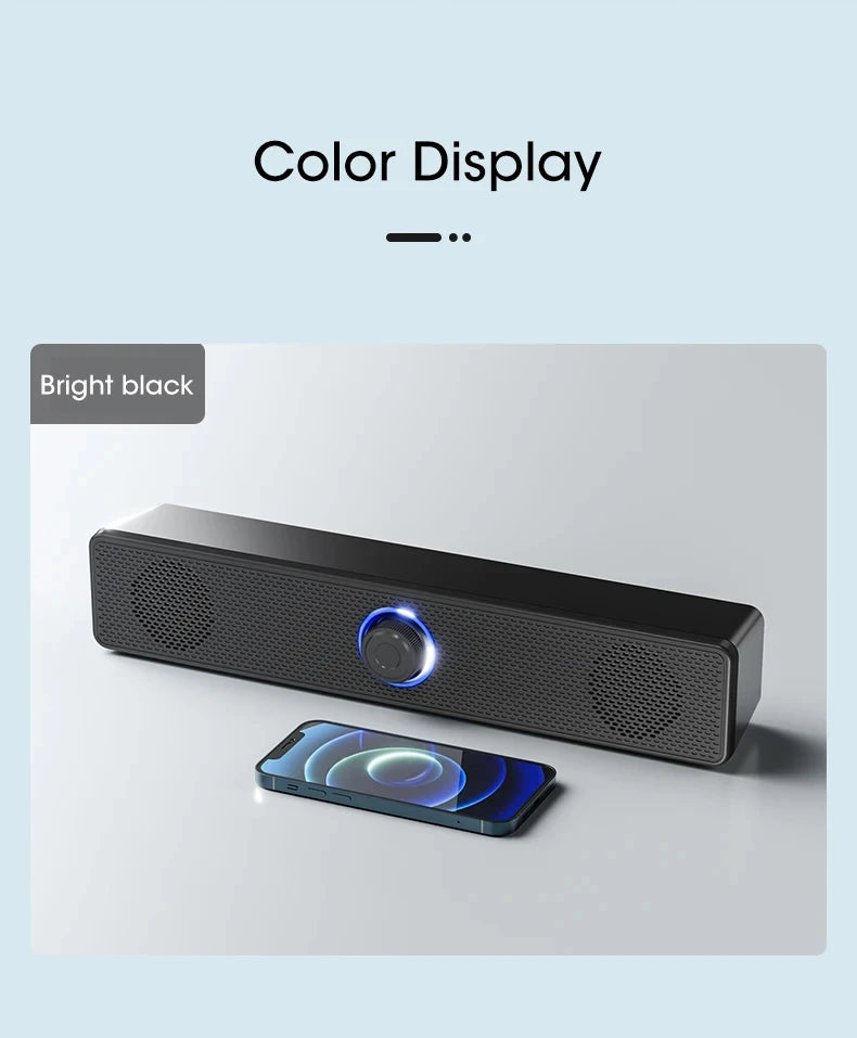 Barra de sonido para PC, Altavoz Bluetooth inalámbrico y con cable, barra de sonido alimentada por USB para TV, Pc, portátil, juegos, sistema de Audio envolvente para cine en casa