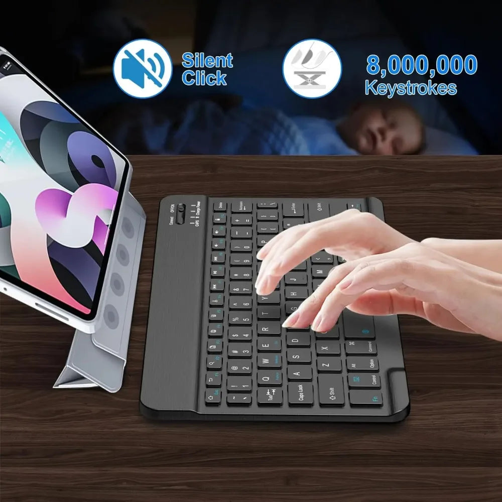 Teclado Bluetooth para iPad de 10.ª Generación, iPad Pro 13, 12, 11, 10, 9, 8, 7 Pulgadas, iPad Air 13, iPad de 11.ª Generación, iPad Mini, Tablets Samsung y Xiaomi