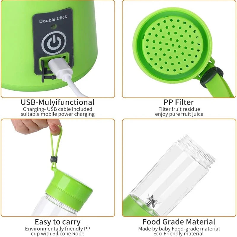 Licuadora Portátil USB Recargable Multifunción para Smoothies
