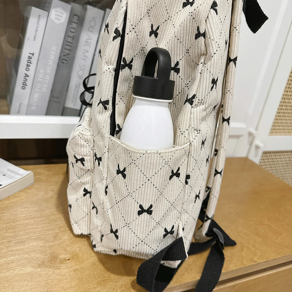 Mochila de Pana para Mujer, Gran Capacidad Estilo Universitario para Viajes