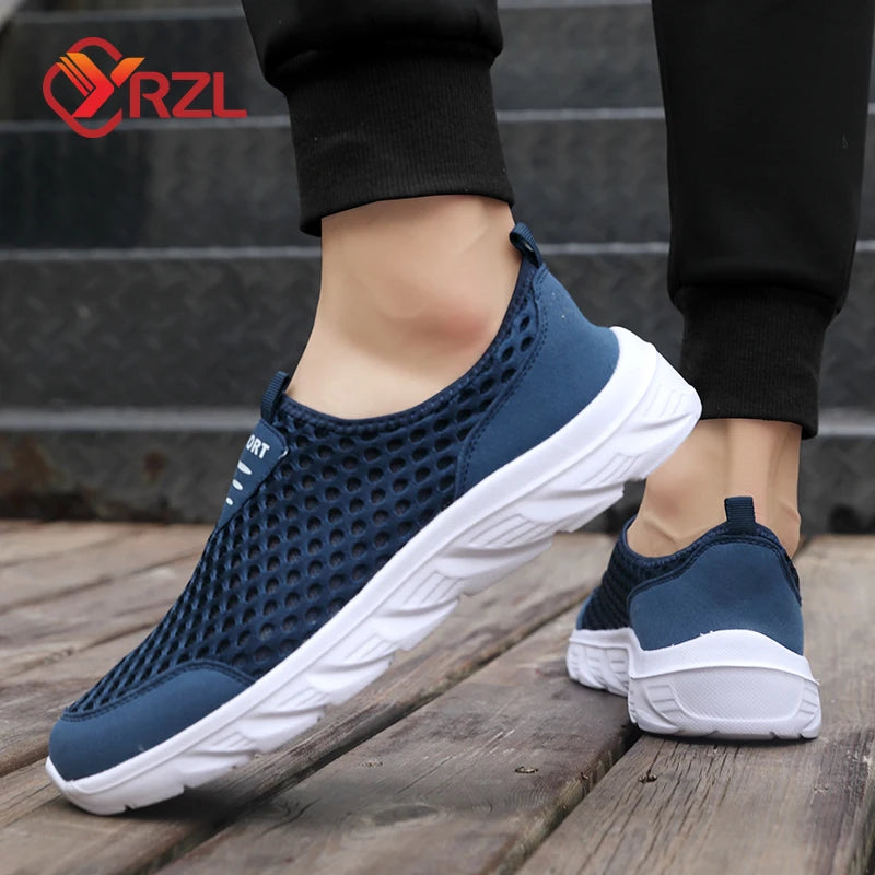 YRZL, zapatos informales ligeros para hombre, zapatillas informales transpirables sin cordones para hombre, zapatos planos antideslizantes para caminar al aire libre, talla 39-46