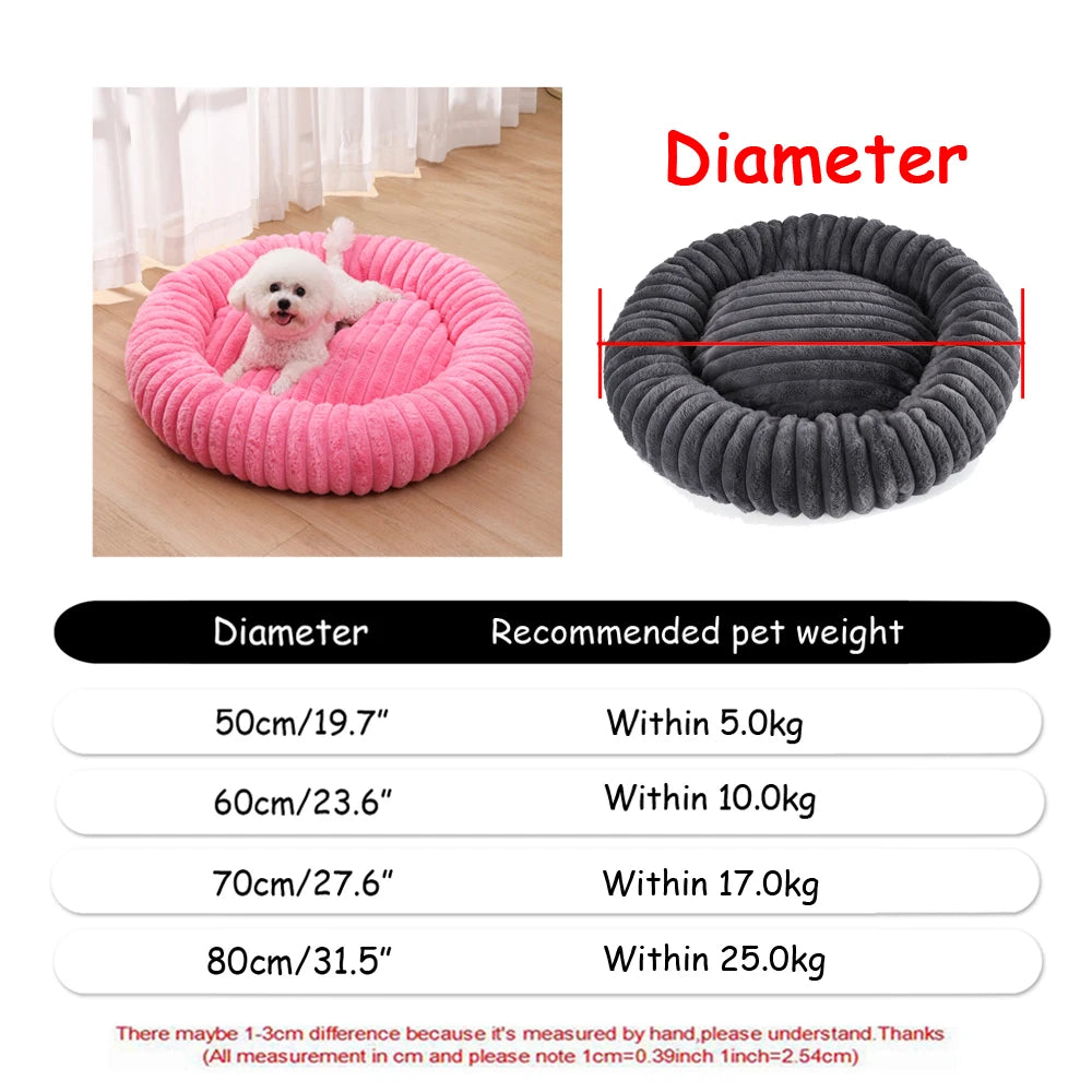 Cama Redonda para Mascotas Super Suave | 6 Tamaños 40-90cm