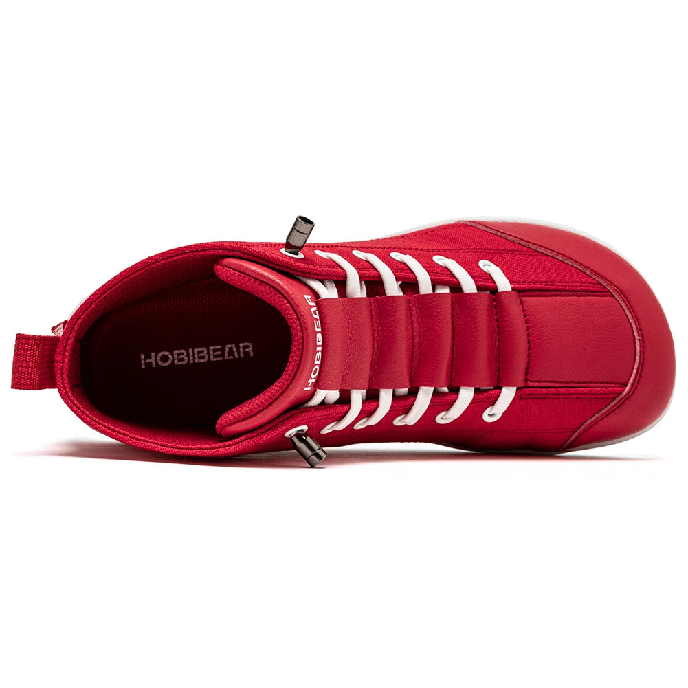 Zapatillas de Lona de Media Caña para Mujer HOBIBEAR, Botas Unisex de Punta Ancha Minimalistas, Zapatillas de Running Zero-Drop para Senderismo