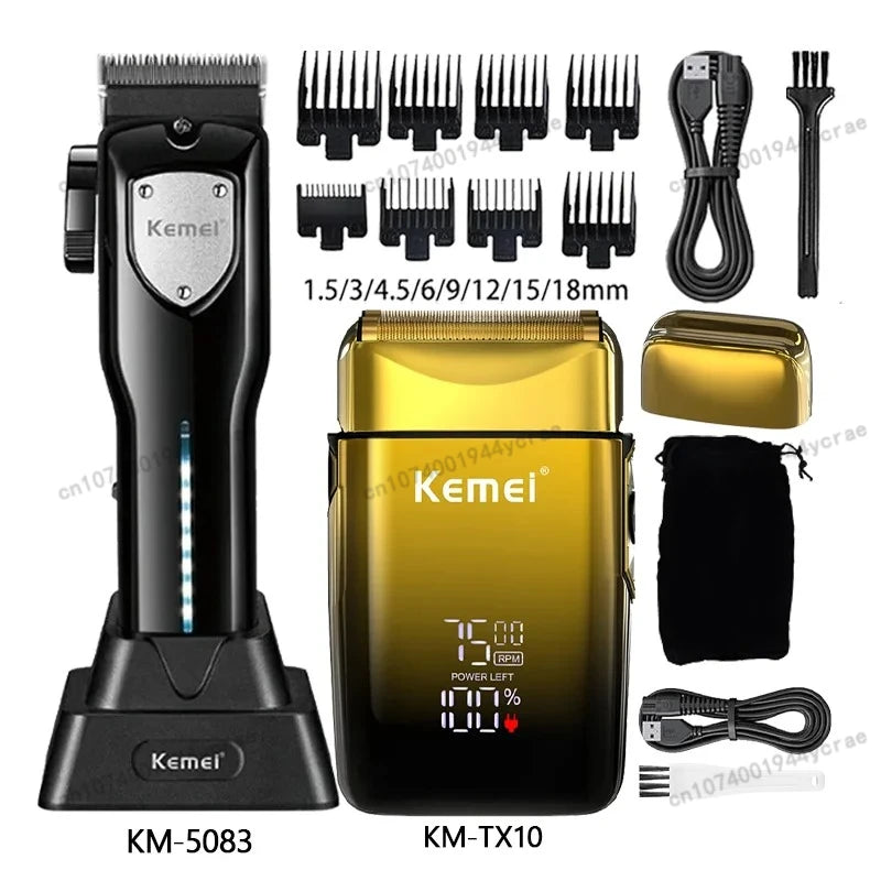 Cortadora de Pelo Inalámbrica Recargable para Hombre, Modelos KM-5083, KM-1506, KM-TX10