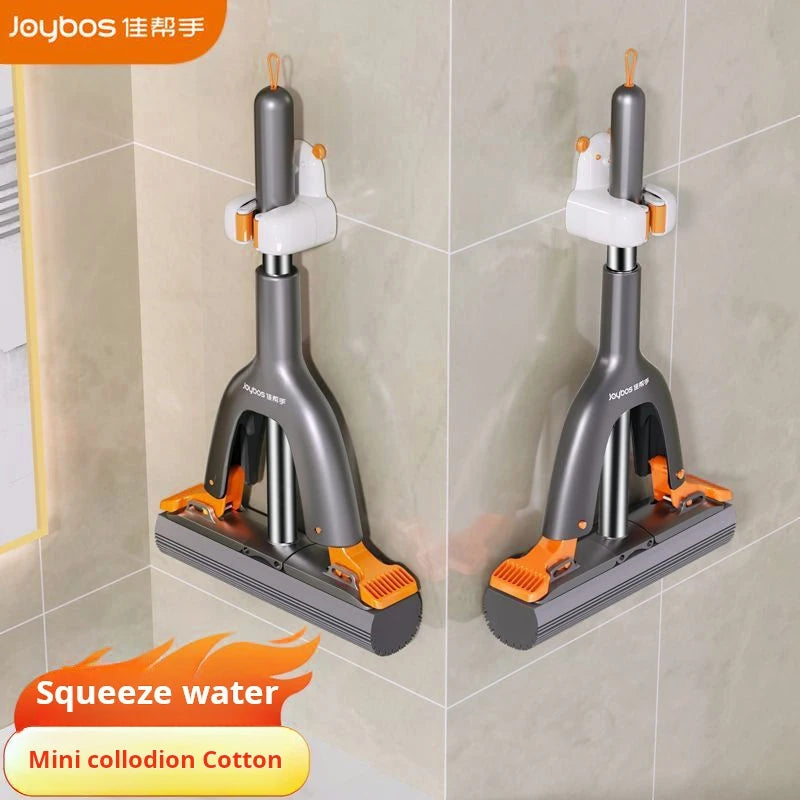 Mini fregona de esponja Joybos con sistema push-pull, uso multiusos