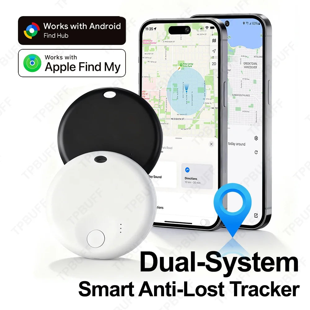 Localizador GPS de Doble Sistema Google y Apple, Rastreador de Ubicación Google Find My, Mini Dispositivo GPS para Motocicleta, Etiqueta Bluetooth Inalámbrica