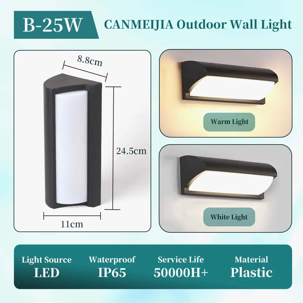 Aplique de Pared LED Moderno Negro IP65 25W para Interior