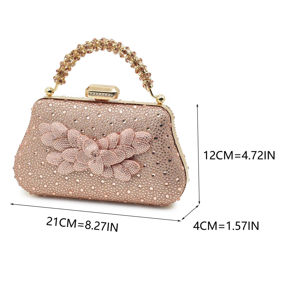 Sandalias con Strass de Tacón Alto para Mujer - Conjunto Zapatos y Bolso